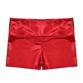 thumbnail image 6 of dPois Kids Girls Sparkly Tumbling Dance Outfit Long Sleeve Gymnastics Leotard with Metallic Shorts Red 14, 6 of 9