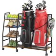 thumbnail image 1 of Estante de almacenamiento de bolsas de golf con ruedas para 2 bolsas - DAOUTIME, 1 of 7