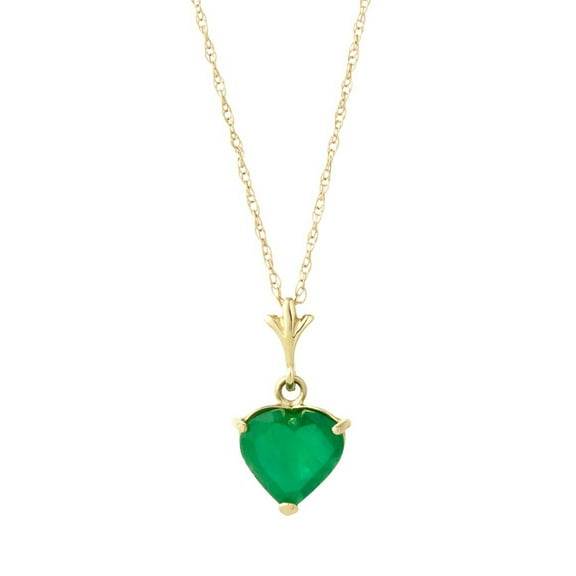 Galaxy Gold 14K Yellow Gold 1.20 Carat Emerald Heart Necklace - May Birthstone - Abundance & Joy - 16" to 24" - Fine Jewelry for Women