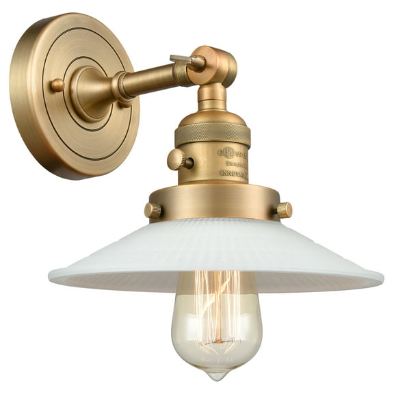 Innovations 203SW-BB-G1-LED Halophane 1 Light Sconce part of the Franklin Restoration Collection, Brushed Brass