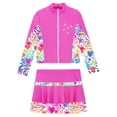 thumbnail image 5 of Manyakai Kids Figure Ice Skating Outfit Full Zip Up Jacket Rhinestone Sweatshirt with Colorful Skater Hot Pink 8, 5 of 7