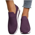 thumbnail image 6 of Viluyesy Womens Sneaker, Comfy Breathable Soft Sole Rhinestone Slip-On Shoes Purple US7, 6 of 7