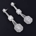 thumbnail image 3 of 6.8 TCW Solid 18 Kt White Gold SI Clarity HI Color Diamond Handmade Dangle Earrings, 3 of 4