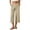 Beige-0, variant on Women's Linen Capri Pants Wide Leg Straight Casual Summer High Waisted Pants Palazzo Lounge Cropped Trousers with Pockets