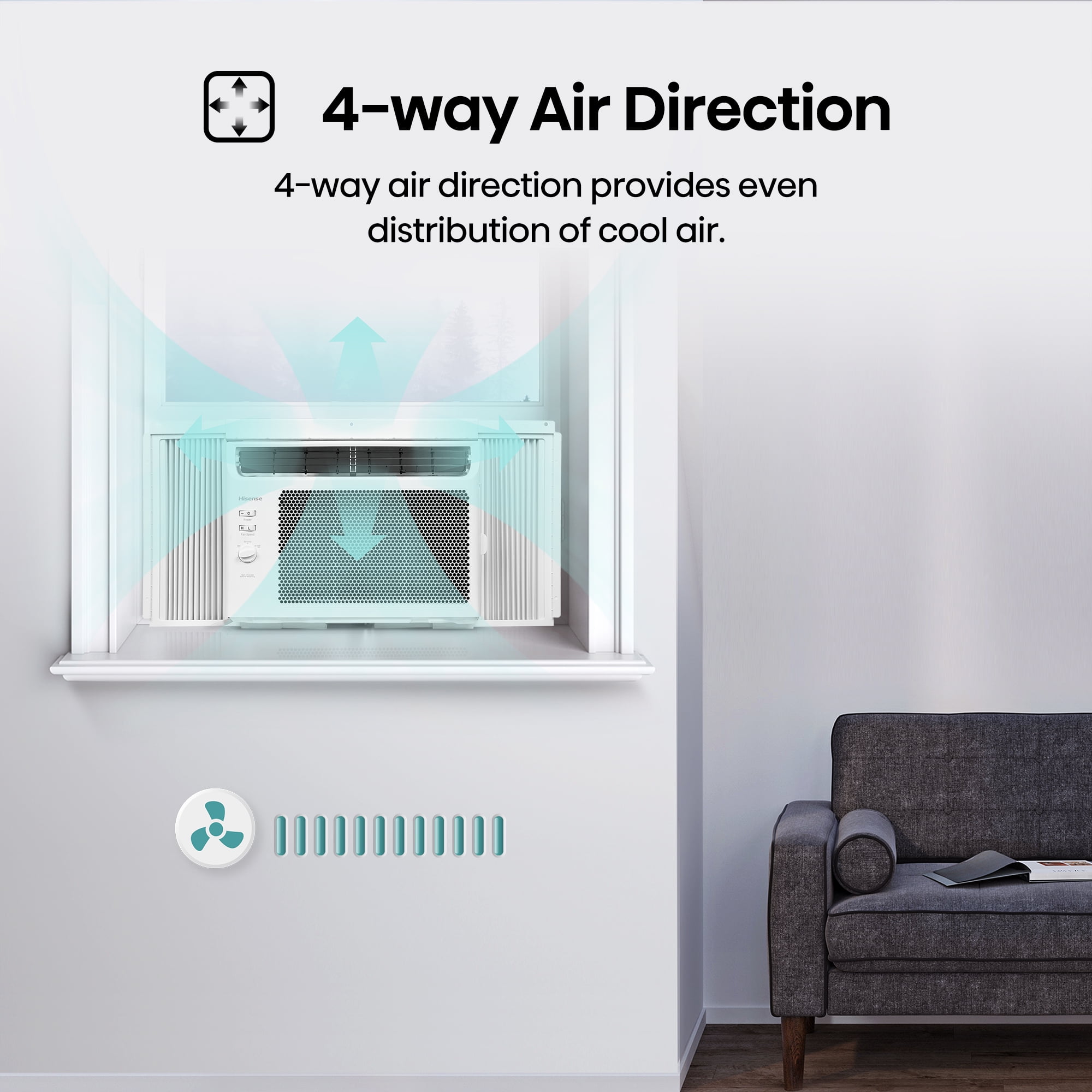Hisense 5,000 Btu 115 V 150 Sq ft Window- Mount Air Conditioners, White