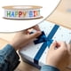 thumbnail image 5 of Cinta de poliéster blanca ancha con texto "Feliz Cumpleaños" impresa para hacer moños en fiestas de cumpleaños. 15 cm 10 yardas, 5 of 9
