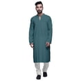 thumbnail image 1 of Atasi Indian Long Kurta For Boys Solid Fashion For Men Cotton Satin Summer Wear, 1 of 7