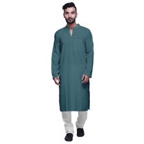 Atasi Solid Long Sleeve Kurtas Shirt Mandarin Collar Partywear Mens Clothing