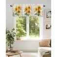 thumbnail image 6 of Curtain Valance for Windows,Farm Rural Sunflower Bee Kitchen Valances Rod Pocket Short Curtains,Retro Country Wood Plank Window Treatment Panel for Bedroom Bathroom 60x18in, 6 of 9