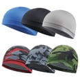 thumbnail image 1 of 6 Piezas Gorro de Calavera Gorros para Correr Gorros Antisudor Forro de Casco de Ciclismo de Seda de Leche para Hombres Rojo Verde, 1 of 5