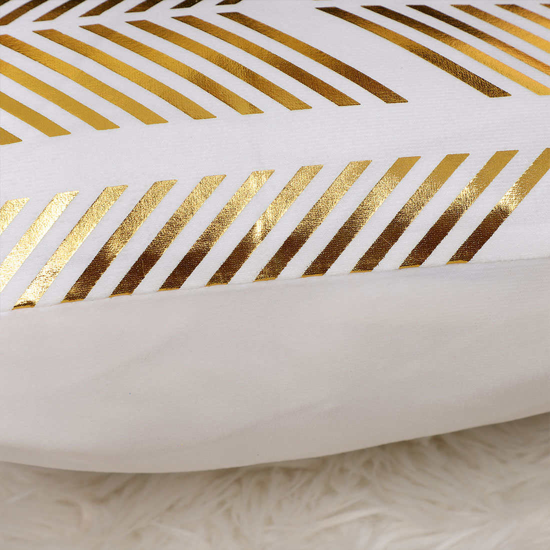Unique Bargains Gold Foil Print Decorative Throw Pillow Cover 18" x 18" #21