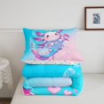 thumbnail image 5 of Manfei Rainbow Axolotl Full Size Comforter Sets,Watercolor Ocean Animal Bedding Comforter Set,Colorful Stars Reversible,3pcs,1 Comforter and 2 Pillowcases, 5 of 7