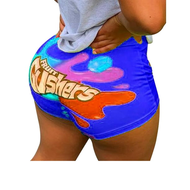 SAYOO Pantalones cortos femeninos sexy trofeo divertido gimnasio impreso yoga club instalado club instalado SAYOO moda