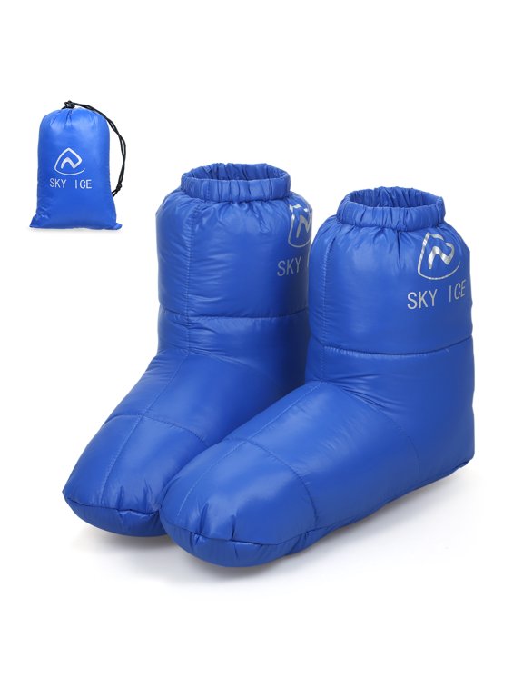 Winter Warm Duck Down Slippers Boots Home Outdoor Camping Shoes Footwear for Men Women