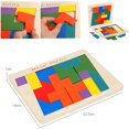 thumbnail image 5 of Wooden Puzzle Blocks Geometric Tangram Brain Teasers Jigsaw Educational Toys, 5 of 5