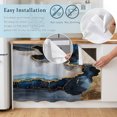 thumbnail image 5 of Navy Blue Cabinet Curtain 32"Wx55"L, Dustproof Pantry Door Curtain with Self Adhesive Tape, Abstract Color Block Vintage Modern Tall Storage Cover Privacy Drape for Bathroom Kitchen Laundry Room, 5 of 9
