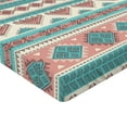 thumbnail image 2 of Ambesonne Tribal Fitted Sheet, Aztec Art Style, Full Size, Cream Aqua and Peach, 2 of 3