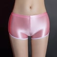 thumbnail image 6 of Women Underpants Smooth Ice Silk Solid Color Mid Waist Moisture-wicking Slim Fit High Elasticity Daily Wear Lady Boxers, 6 of 8