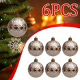 thumbnail image 2 of Axiiglly 6Pcs Christmas Balls Ornaments, 2.36" Shatterproof Glitter Christmas Balls, Embossed Plating Xmas Hanging Balls for Christmas Trees Decorations, Home Holiday Party Indoor Outdoor Decor, 2 of 7