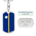 thumbnail image 2 of Nauru Flag Swivel Keychain Dog Tag Stainless Steel or 18k Gold, 2 of 10