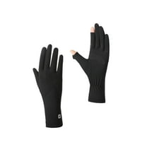 Women's Summer Sunscreen Gloves UPF UVB Protection Ice Silk Breathable Fabric Touchscreen Finger Tips Non-Slip Silicone Grip Driving Cycling Outdoor Activities One Size Fits Small-Medium