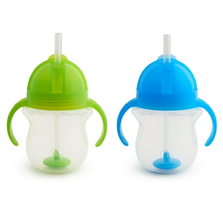 Munchkin Click Lock Weighted Straw Cup, 7oz, 2 Pack,