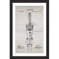 "Arc Lamp 1893 Old Paper" Framed Painting Print