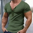 thumbnail image 2 of Taqqpue Mens Tank Tops Lace Up V Neck Short Sleeve Shirt Gym Workout Sport Fitness Vest Loose Summer Beach Tops for Men, 2 of 6