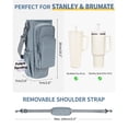 thumbnail image 5 of WANDF Water Bottle Carrier Bag with Phone Pocket, 40oz Tumbler with Handle Accessories,Insulated Water Bottle Holder with Strap,Straw Cover,Pouch for Men Women Hiking Camping Travel Gym(Blue Bag), 5 of 8