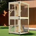 thumbnail image 4 of Uforic Catio Outdoor Cat House with Wheels,Wooden Cat Enclosure Resting Box with 4 Platforms, 71 inch Kitten Condo Pets Cage, Brown, 4 of 9