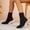 Black, variant on Women's Textured Knit Ankle Sock Booties, 7.5cm Gold Stiletto Heel Pointed Toe For Work Office Wedding Dressy Sock Booties