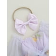 thumbnail image 5 of Cenuakty Baby Girls 2 Piece Outfits Floral Long Sleeves Mesh Tulle Romper Dress and Cute Headband for Toddler Infant Fall, 5 of 9