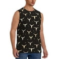 thumbnail image 2 of Uemuo Cow Skulls Pattern Men's Sleeveless T-Shirt,Muscle Athletic Tank Top, Moisture-wicking Quick-dry Breathable Classic Tee Top for Gym Run Outdoor Sports-Medium, 2 of 8