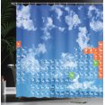 thumbnail image 4 of Ambesonne Science Shower Curtain, Clouds and Chemistry, 69"Wx84"L, White and Blue, 4 of 5