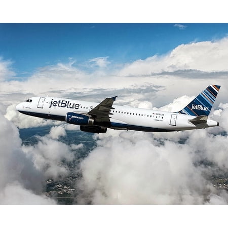 JetBlue Airbus A320 Jet Airliner Style -1 - 12x18 Inch Laminated Aviation Poster - Stunning Detail and Bold Colors