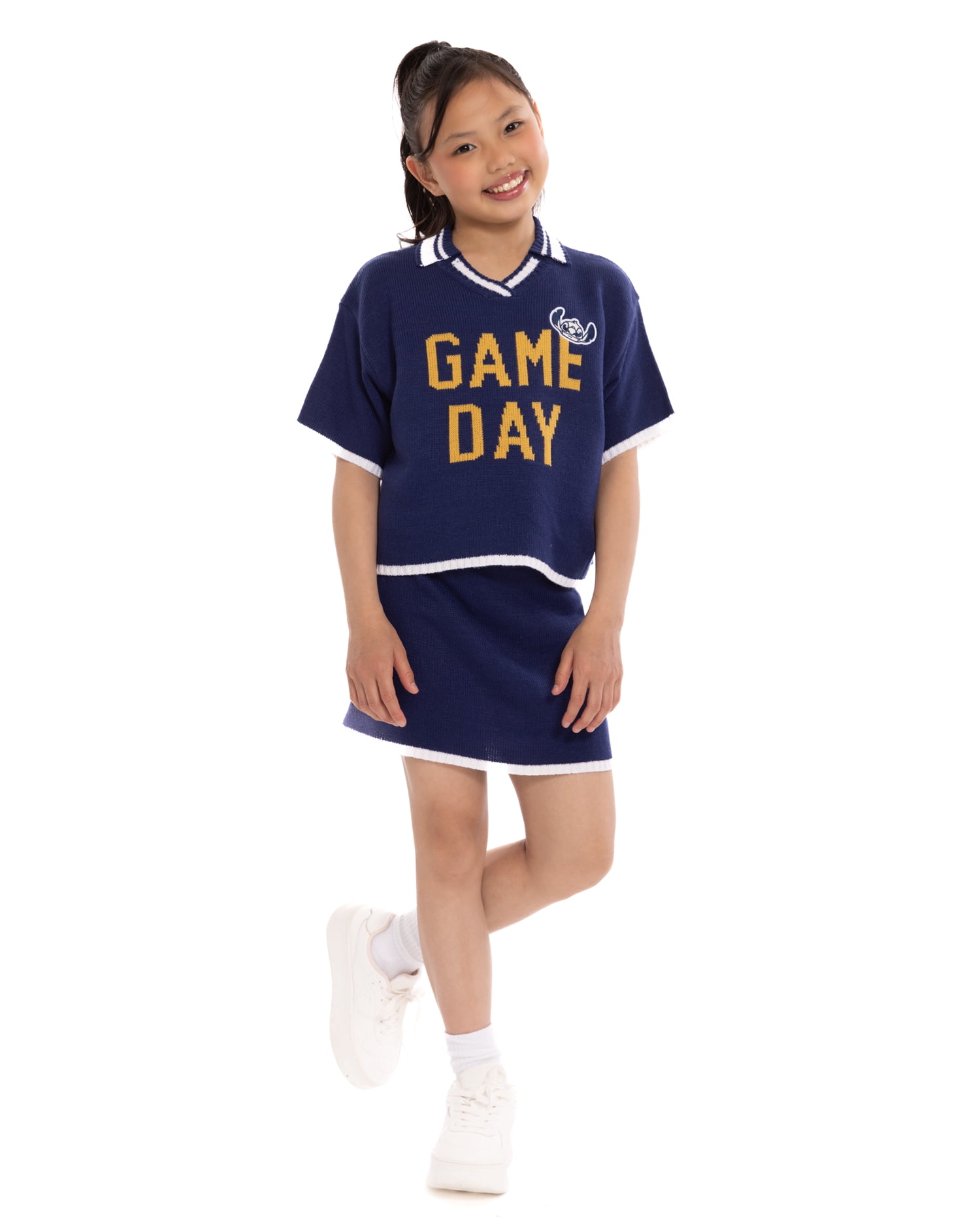 Stitch Girls Game Day Short Sleeve Sweater, Sizes 4-16