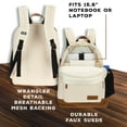 thumbnail image 5 of Wrangler Yellowstone Backpack, Classic Logo Resistant Padded Notebook Sleeve, All Ages, Cream, 5 of 6