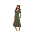 thumbnail image 2 of Women's Nightshirt Loungewear Short Sleeve Nightgown Plus Size Sleepwear Pajama Dress, 2 of 4