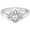 thumbnail image 3 of 5 Carat IGI Certified Pear Shape Lab Grown Diamond Engagement Ring | 14K White Gold |Antonia Three Stone Half Moonset Diamond Ring | FG-VS1-VS2 Quality Friendly Diamonds, 3 of 5