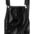 thumbnail image 6 of TiaoBug Mens Shiny Metallic Bib Overalls Dungarees Suspender Shorts Pants Overall Cosplay Outfits Black L, 6 of 7