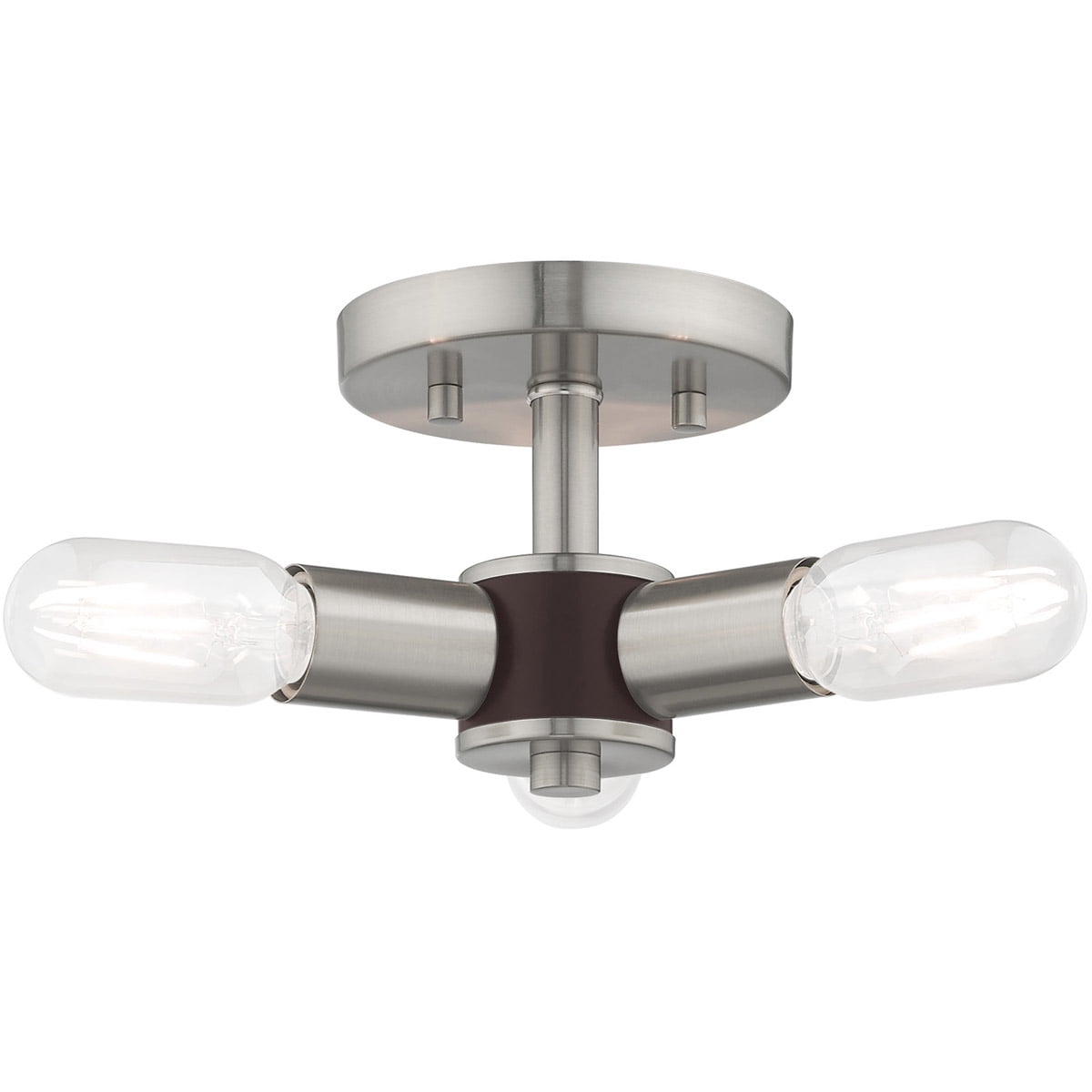 3 Light Brushed Nickel Ceiling Light fixture with Steel base material