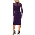 thumbnail image 3 of Vestido de malla INSPIRE CHIC para mujer, con cuello alto, mangas largas, vestido de cóctel ajustado, talla XL, color púrpura, 3 of 6