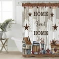 thumbnail image 4 of Shower Curtain Sweet Home Country Star Waterproof Shower Curtain Set with Hooks for Bathroom Showers,Stalls and Bathtubs,54x78InRetro Farm Gray Brown Wood Grain, 4 of 9