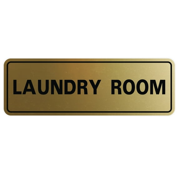 Standard Laundry Sign - Brushed Gold - Small 2" X 6"
