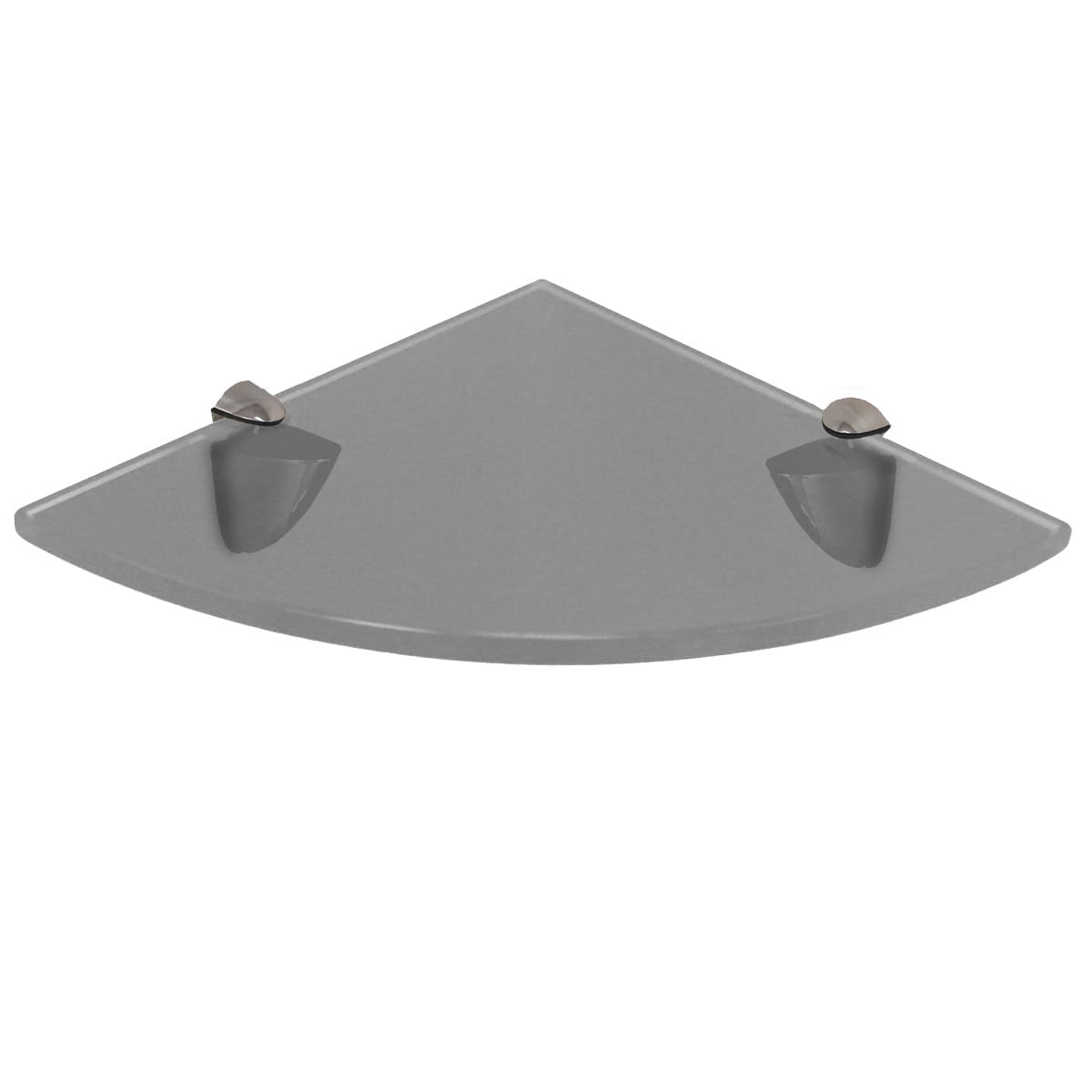 10x10 Inch Floating Glass Shelves (Corner) With Chrome BracketsGrey