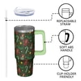 thumbnail image 3 of 30oz Christmas Tree Tumbler with Lid and Straw, Stainless Steel Cup with Handle Plaid Travel Mug, Holiday Presents, 3 of 5