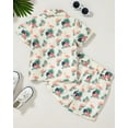 thumbnail image 6 of ZOEREA Toddler Baby Boy Clothes Hawaiian Outfit Shorts Sets Printed Button Down Shirt and Shorts Summer Beach Clothes 1-5T, 6 of 9