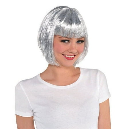 Silver Bob Wig (1ct)