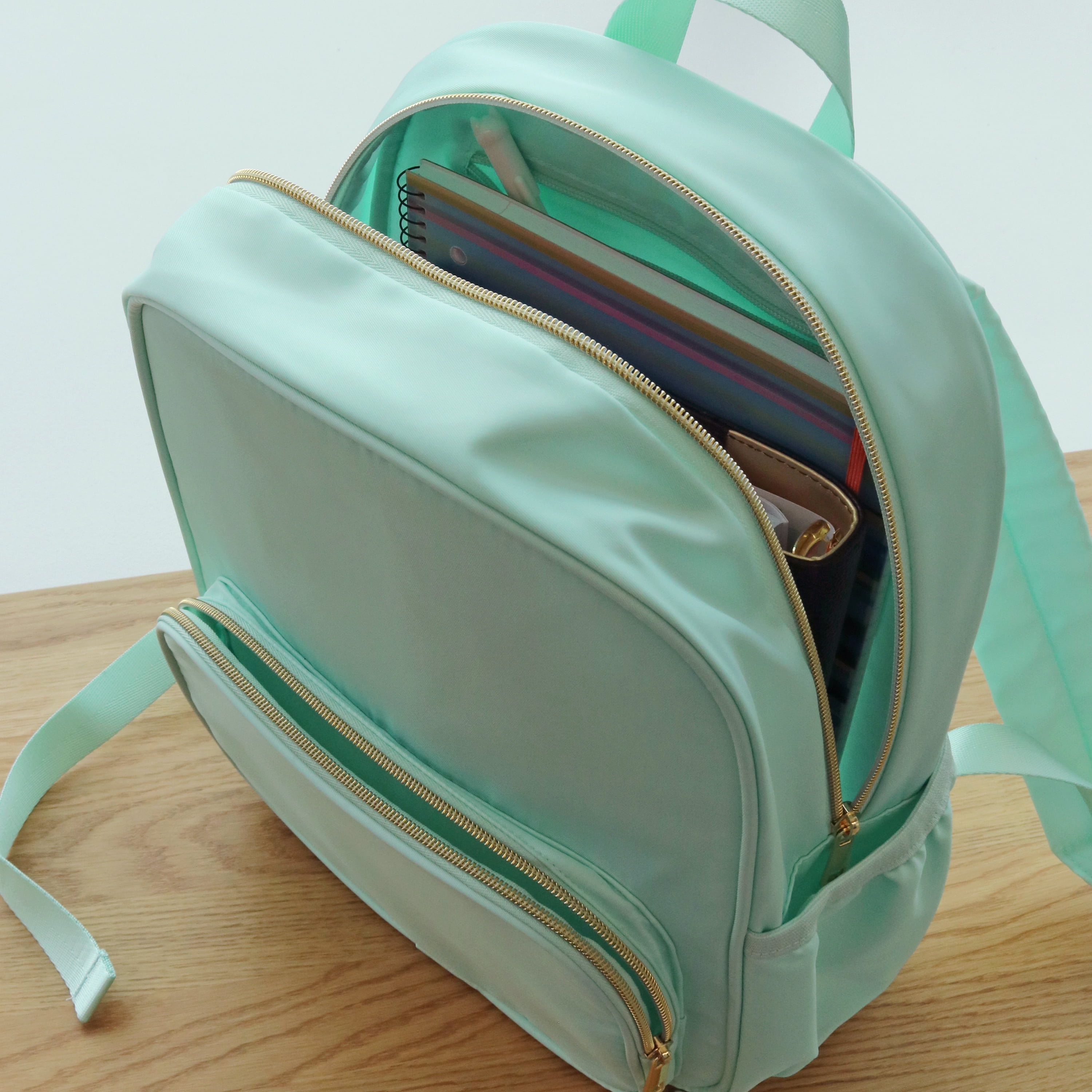 Hello Hobby Nylon Backpack, Customizable Travel Book Bag for Crafts, School, and Everyday Use, Green
