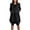 02 Black, variant on zfwon Hoodies for Women Oversized Solid Colour Long Sleeve Two-Way Zip Hooded Sweatshirt with Thumbhole and Back Slit Longline Casual Fleece Lined Outerwear for Autumn Winter Warmth